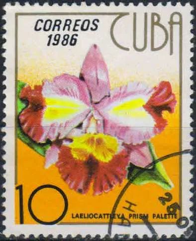 Лот: 24997433. Фото: 1. 1986. Куба. Орхидеи. н.с. № 3043. Марки