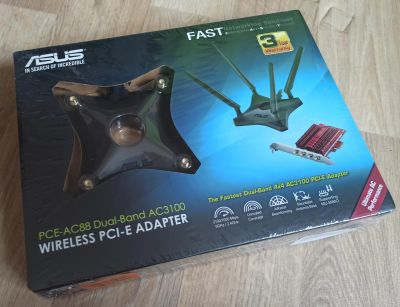 Лот: 15812826. Фото: 1. Wi-Fi адаптер ASUS PCE-AC88 d... WiFi, Bluetooth адаптеры