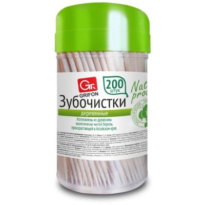 Лот: 24101072. Фото: 1. Зубочистки 200 шт, дерево, пластиковая... Уход за полостью рта
