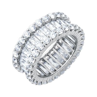 Лот: 23856032. Фото: 1. Серебряное кольцо с фианитами... Кольца, перстни