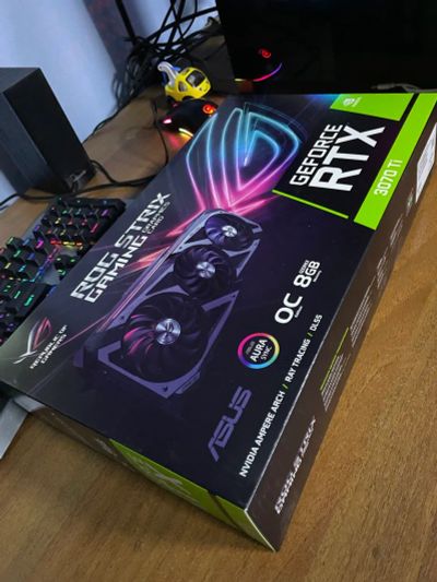 Лот: 19346169. Фото: 1. Видеокарта RTX3070TI Asus ROG-STRiX-RTX3070TI-O8G-GAMiNG... Видеокарты