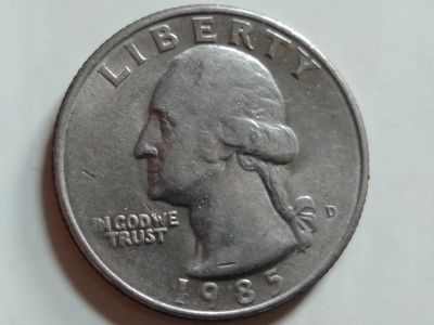 Лот: 19329505. Фото: 1. США 1985 . Квотер. (D) USA Quarter... Америка