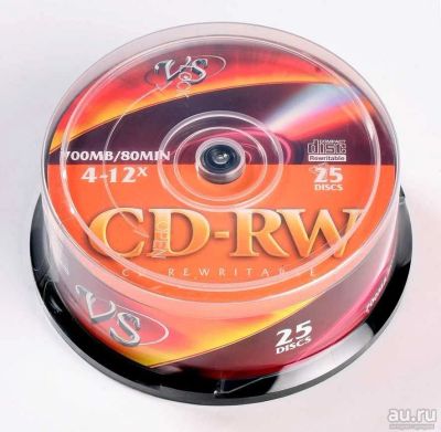 Лот: 14051551. Фото: 1. Диски VS CD-RW 4-12x Cake box... CD, DVD, BluRay