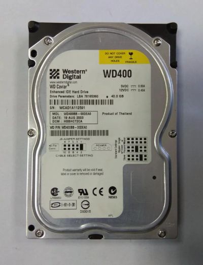 Лот: 9792450. Фото: 1. Жесткий диск WD400BB 40 Гб / 2МБ... Жёсткие диски (HDD)