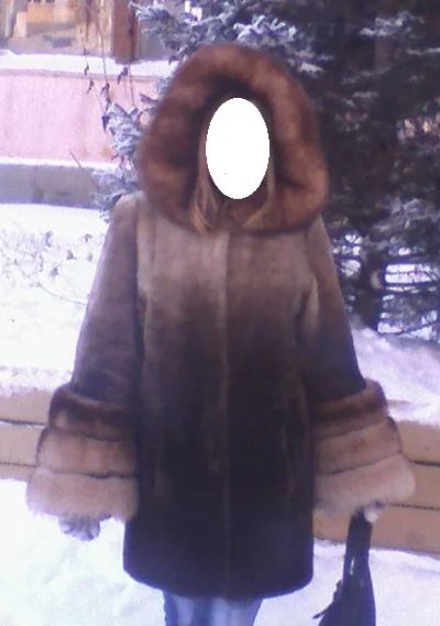 Лот: 3756978. Фото: 1. Шуба мутон с песцом 44-46р. Верхняя одежда