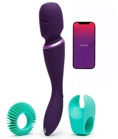 Лот: 24255595. Фото: 1. Вибромассажер We-Vibe Wand с насадками... Игрушки
