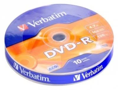 Лот: 11345202. Фото: 1. DVD-R 4.7 Гб 16x Verbatim 10шт... CD, DVD, BluRay