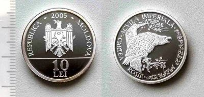 Лот: 7272523. Фото: 1. Молдова. 10 лей 2005 (серебро... Страны СНГ и Балтии