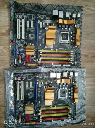 Лот: 14560262. Фото: 1. 2 неисправных материнки ASUS P5QC... Материнские платы