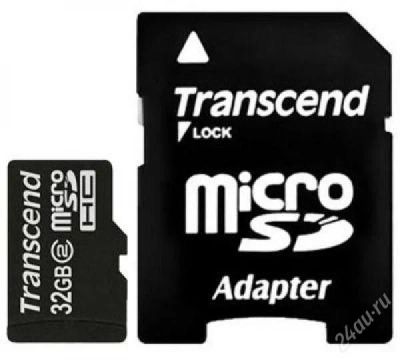 Лот: 1437298. Фото: 1. Micro sd 32 GB Class 10 +переходник. Карты памяти