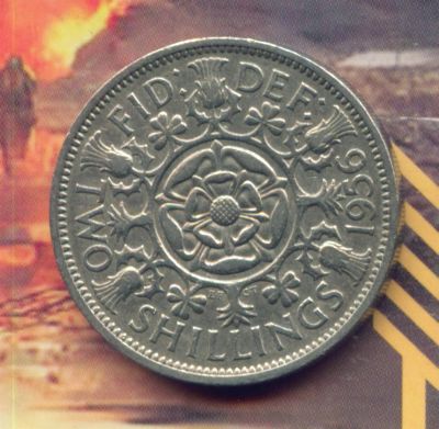 Лот: 3619160. Фото: 1. Великобритания 2 шиллинга 1956... Великобритания и острова