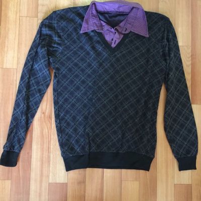 Лот: 7048153. Фото: 1. свитер со вставкой рубашки. Свитеры, толстовки, худи