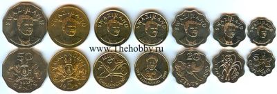 Лот: 6639267. Фото: 1. 1999-2010 г. Свазиленд 5-10-20-50... Наборы монет