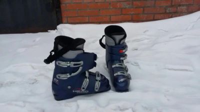 Лот: 6813426. Фото: 1. Лыжи горные + ботинки к ним, 295. Комплект в сборе