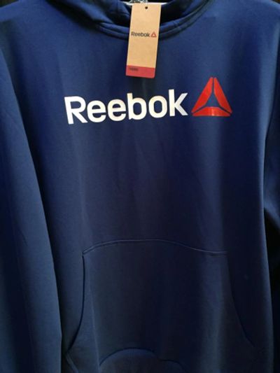 Лот: 7917649. Фото: 1. Толстовка Reebok синяя. Свитеры, толстовки, худи