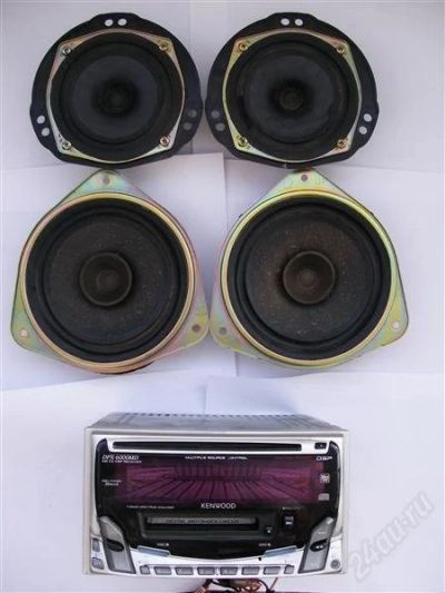 Лот: 1074646. Фото: 1. Магнитола KENWOOD + 4 динамика. Акустика автомобильная