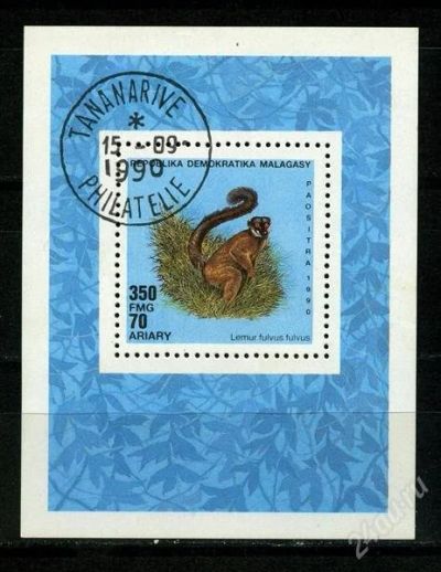 Лот: 2229290. Фото: 1. мадагаскар 1990 фауна блок. Марки