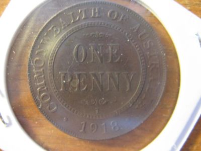 Лот: 10688278. Фото: 1. Австралия 1 пенни 1918 года. Георг... Австралия и Океания