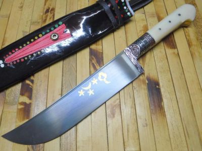 Лот: 6881950. Фото: 1. Узбекский пчак Уз302. ШХ-15, кость... Ножи, топоры