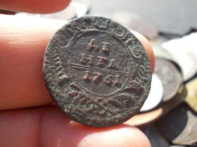 Лот: 14547804. Фото: 1. Отличная денга 1731 года. Глазастый... Россия до 1917 года