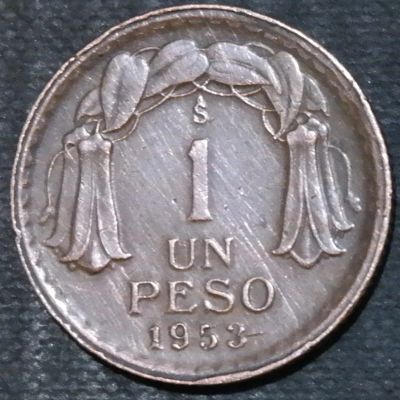 Лот: 12725981. Фото: 1. Экзотика с рубля (16201) Чили... Остальные страны