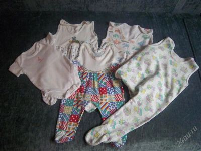 Лот: 884595. Фото: 1. Детские вещи, 5 штук за 50 рублей. Ползунки, распашонки, слипы