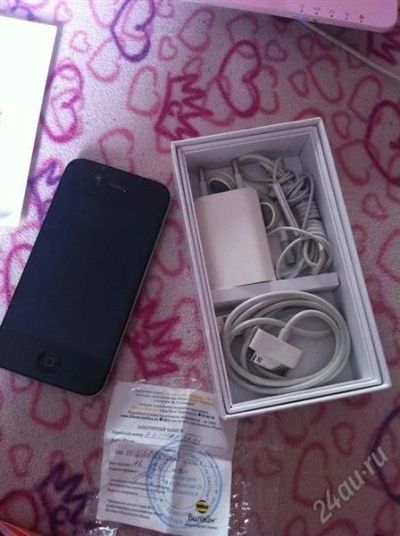 Лот: 1621827. Фото: 1. IPHONE 4 16GB (полный комплект... Смартфоны