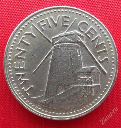 Лот: 2576639. Фото: 1. (№2119) 25 центов 1973 (Барбадос... Америка
