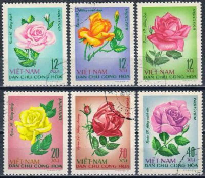 Лот: 20828306. Фото: 1. 1968. Северный Вьетнам. Розы... Марки
