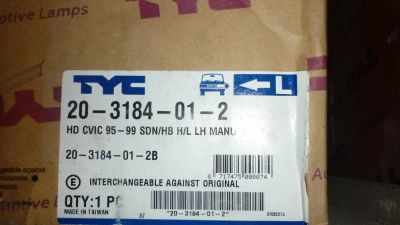Лот: 5178577. Фото: 1. Фара основная левая Honda Civic... Оптика и освещение
