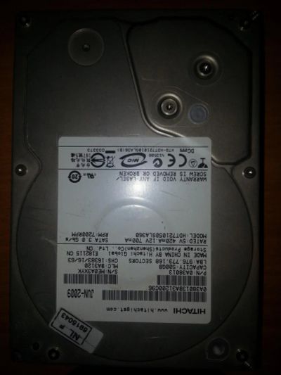 Лот: 7075079. Фото: 1. HDD Hitachi, Жесткий Диск, 500... Жёсткие диски (HDD)
