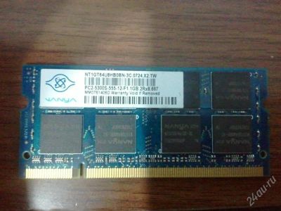 Лот: 2503626. Фото: 1. DDR2 SO-DIMM NANYA 1Gb 2Rx8 PC2-5300S-555-12-F1... Оперативная память