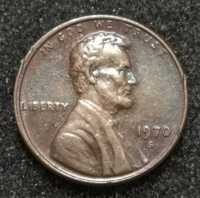 Лот: 23594620. Фото: 1. 1 цент 1970 года. США ("S" - Сан-Франциско... Америка
