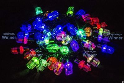 Лот: 16903288. Фото: 1. Нить-лампочка 40LED мульти 8м... Гирлянды, шарики, новогодние аксессуары