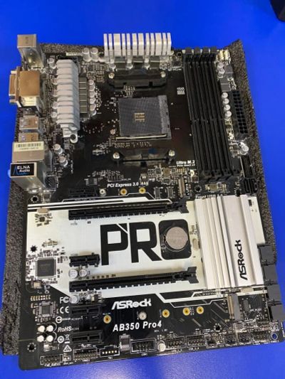 Лот: 16393555. Фото: 1. Материнская плата ASRock AB350... Материнские платы