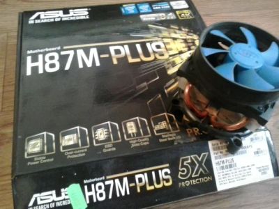 Лот: 8277214. Фото: 1. Материнская плата Asus H87M plus... Материнские платы