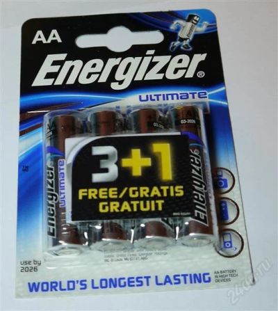 Лот: 1790142. Фото: 1. Батарейки АА (4 шт ) Energizer... Батарейки, аккумуляторы, элементы питания