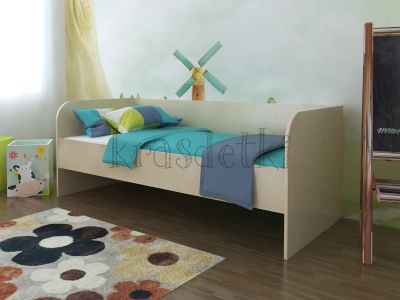 Лот: 10940093. Фото: 1. Кровать детская КД-13. Цвет: дуб... Детские кровати и кроватки