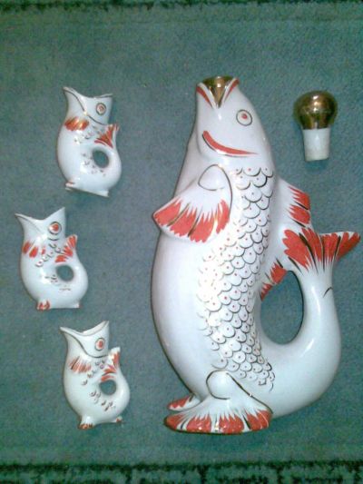 Лот: 6182856. Фото: 1. набор - рыбка с рюмками, клеймо... Фарфор, керамика