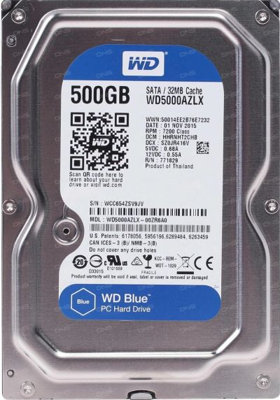 Лот: 16971953. Фото: 1. жеский диск WD blue 500gb. Жёсткие диски (HDD)
