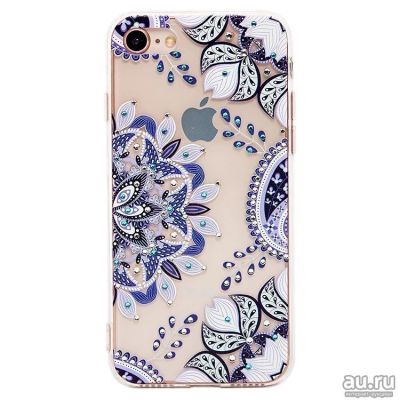 Лот: 12993355. Фото: 1. Чехол iPhone 7/ 8 Силикон Стразы... Чехлы, бамперы