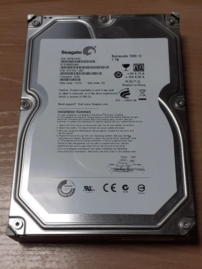 Лот: 18807033. Фото: 1. HDD 1TB Seagate 7200.12 (ST31000524AS... Жёсткие диски