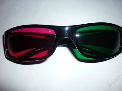 Лот: 740629. Фото: 1. 3D очки. Фиолетово-зеленые, пластиковые... Другое (аксессуары)
