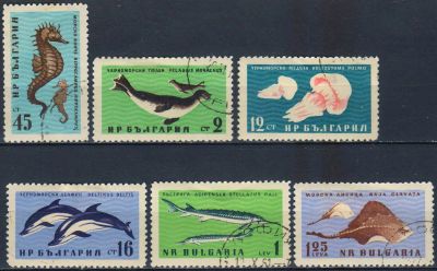 Лот: 25515651. Фото: 1. 1961. Болгария. Фауна Черного... Марки