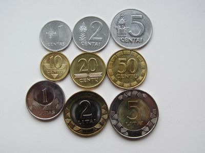 Лот: 13882974. Фото: 1. Литва набор из 9 монет 1 цент... Наборы монет