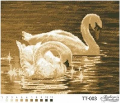 Лот: 5159795. Фото: 1. Лебеди - 2. Заготовка под бисер... Вышивание