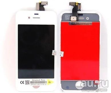 Лот: 9111355. Фото: 1. Дисплей iPhone 4 + тачскрин белый... Дисплеи, дисплейные модули, тачскрины
