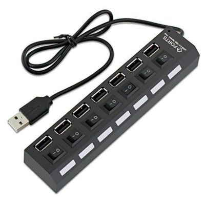 Лот: 17640204. Фото: 1. HUB USB - 7xUSB, Noname черный... USB хабы