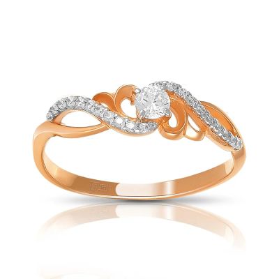 Лот: 23883543. Фото: 1. Кольцо TALANT из золота с фианитами. Кольца, перстни