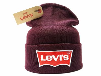 Лот: 15424598. Фото: 1. Шапка Levis big logo бордовый. Головные уборы